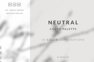 Neutral Color Palette collection, a Palette Add-On by Greek fonts by nantia.co