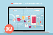 FlatPixel - Illustrated PSD Template, a Landing Page Template by Mgd.Design (Thumbnail 1 of 5)