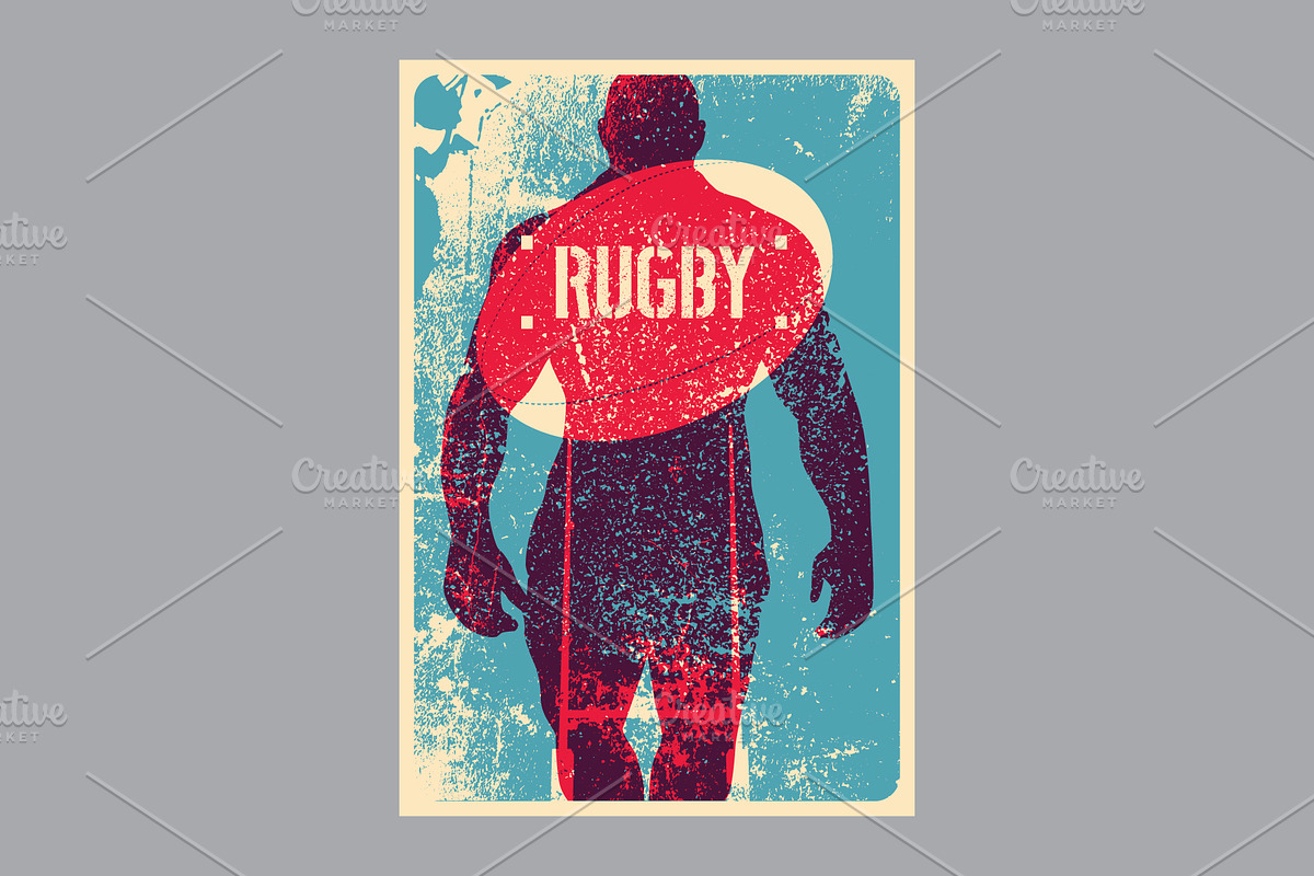 Rugby vintage grunge vector posters., a Sport Illustration by PoPaShop (Photo 8 of 9)
