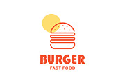 Burger Fast Food Line Art Logo, a Branding & Logo Template by ika trisiana (Thumbnail 1 of 2)