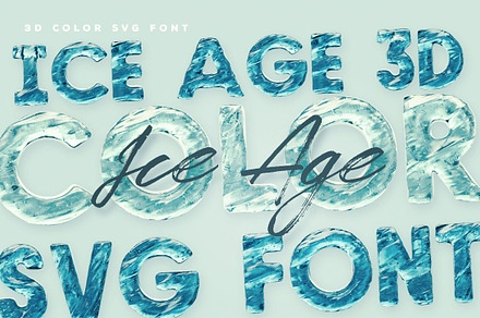 Ice Age - 3D Color SVG Font, a Font by Deeezy