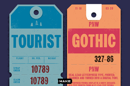 Letterpress Tourist Gothic, a Font by Heavy Metal Type Co.