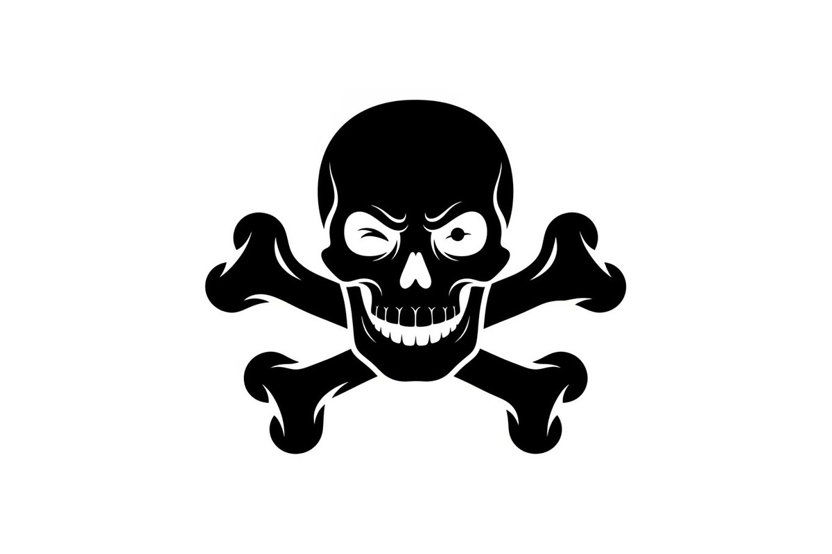 Skull & Crossbones Silhouette Vector, an Illustration by jahid234 (Photo 20 of 51)