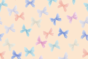 Seamless pattern, pastel watercolor bows creating a seamless pat, a Pattern Graphic by Studio ANNA