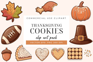 Thanksgiving Cookie Clipart & Vector