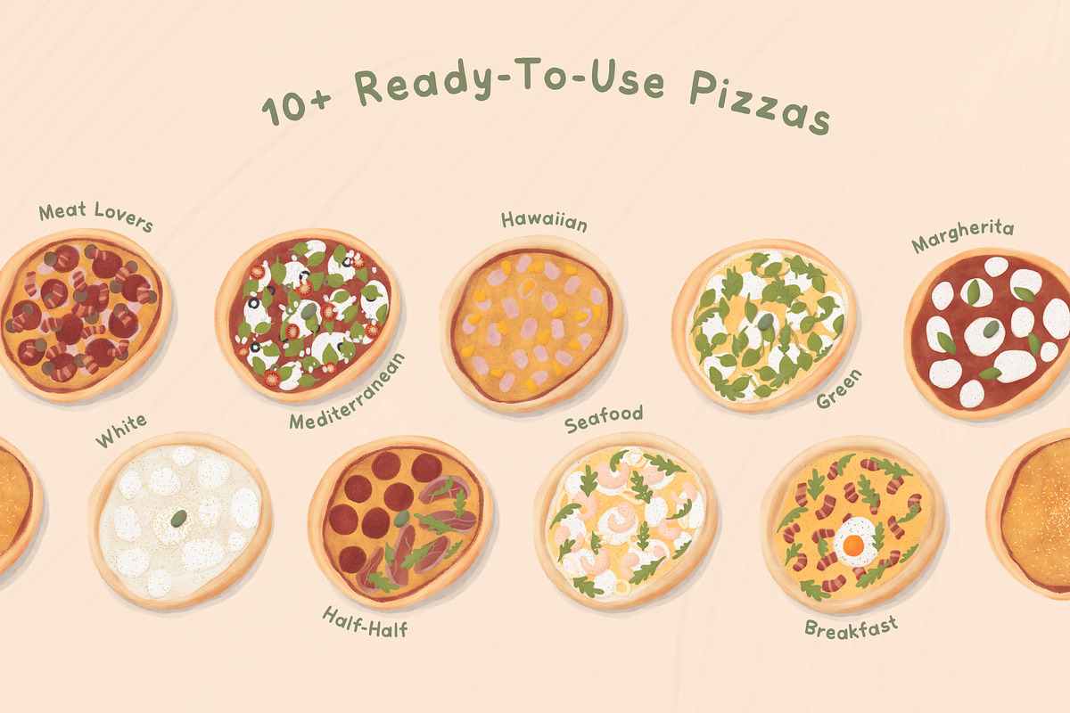 Pizza Builder Kit – Illustrated, a Food Illustration by Jelena Sardi (Photo 4 of 9)