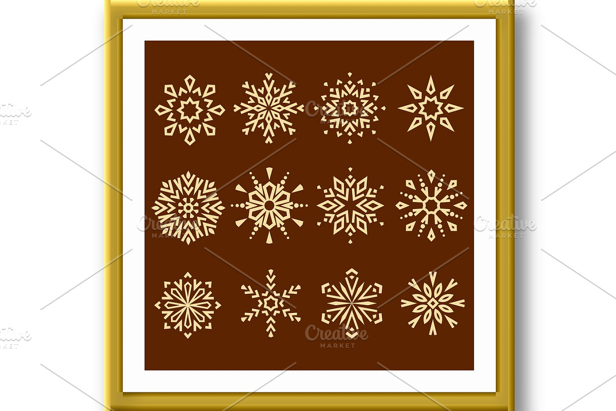 Snowflakes icon collection. Graphic, an Object Illustration by RODINA (Photo 2 of 3)