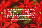 Retro Christmas Floral Set, an Illustration by angelainthefields (Thumbnail 1 of 7)