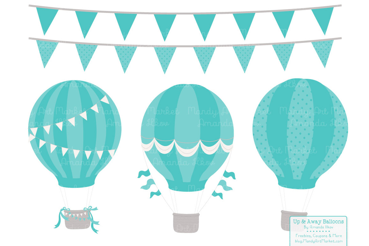 Boys Hot Air Balloons Vectors, an Illustration by Amanda Ilkov (Photo 3 of 5)