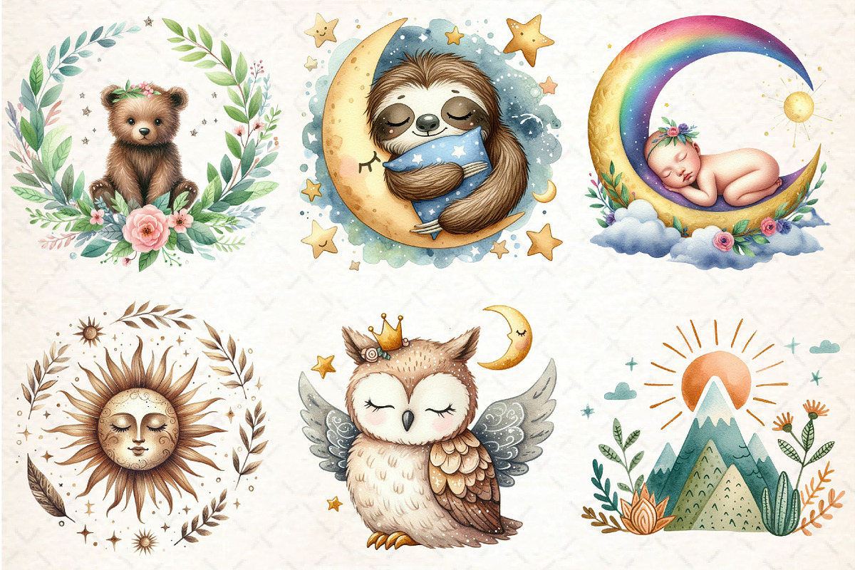 Boho Baby Doodle Clipart, an Illustration by DreamCafeArt (Photo 2 of 6)