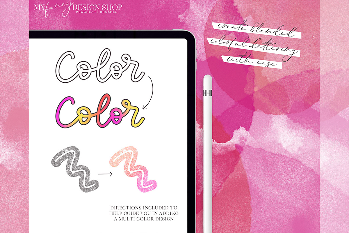 Procreate Outline Lettering Brushes, a Brush Add-On by My Fancy Design Shop (Photo 6 of 10)