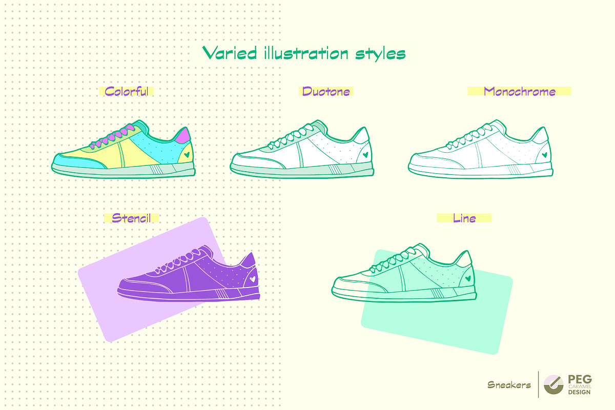 forty-sneaker-illustrations, a Sport Illustration by Peg Design (Photo 3 of 14)