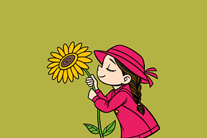 Girl and Sunflower