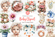 Watercolor Baby Sublimation PNG, an Illustration by SinaCreation (Thumbnail 1 of 5)