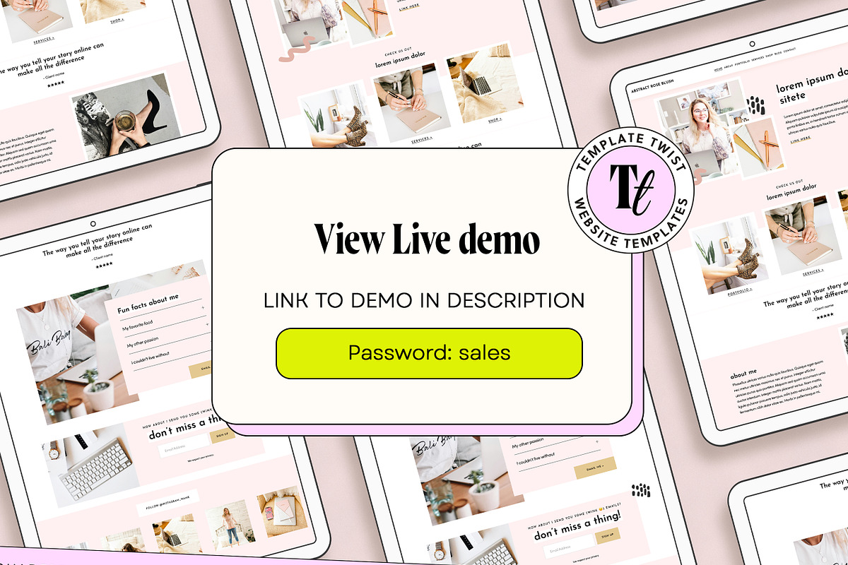 Pink Squarespace Website Template, a Squarespace Template by Template Twist Shop (Photo 2 of 10)