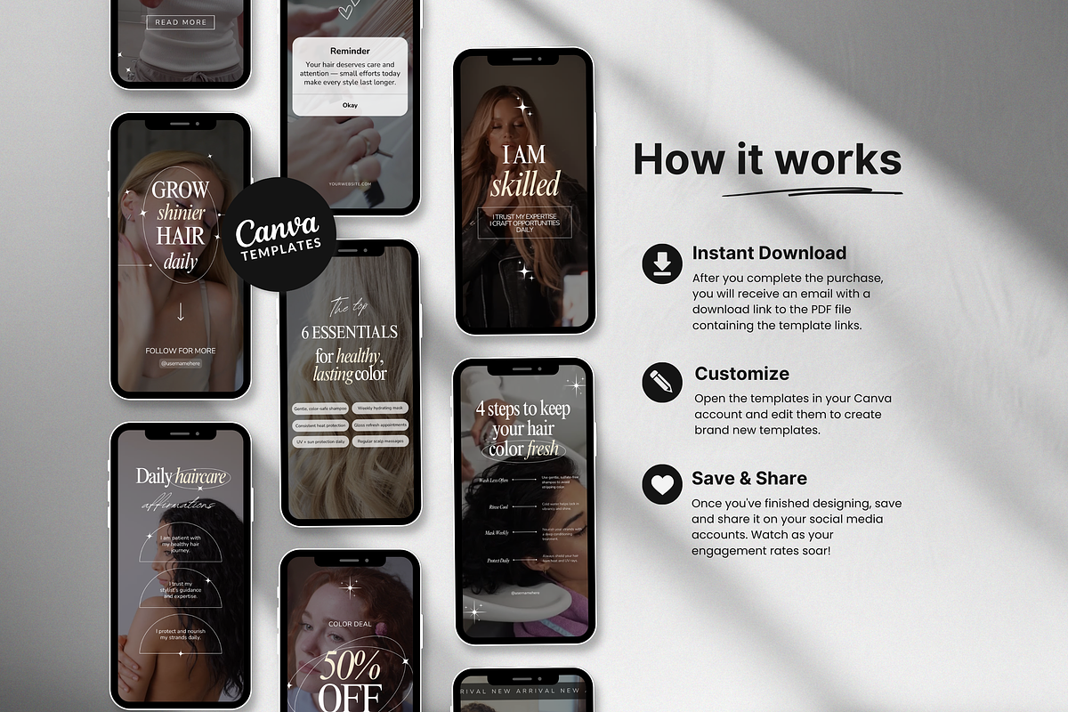 100 Hairstylist Instagram Reels Templates preview 7