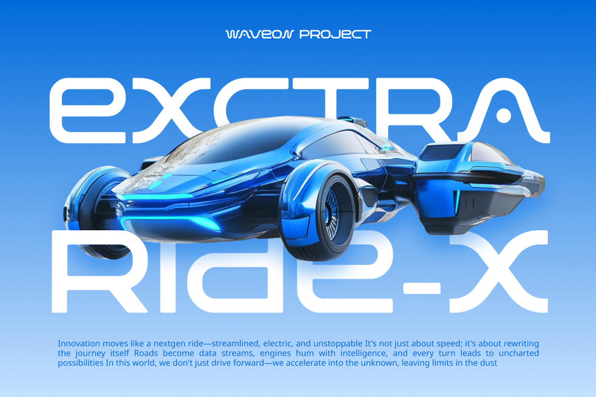 Waveon Futuristic Typeface Font, a Sans Serif Font by Catalystco Studio (Photo 6 of 7)
