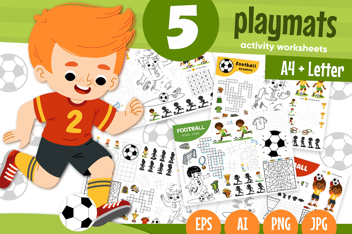 Football Printable Playmats for Kids, a Sport Illustration by Ksenya Savva (Photo 1 of 6)
