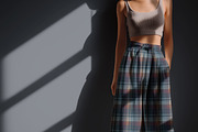 Wide Cotton Pants Studio Mockup PSD, a Bottom Mockup by 1001 mockups (Thumbnail 6 of 9)