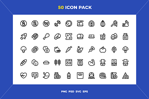 50 Nutrition icons, an Icon by Wencory