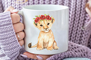 Red Roses Cute Animals Lion Hippo, an Illustration by CraftArtStudio (Thumbnail 5 of 6)
