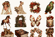 Vintage Romantic Serene Clipart, a Person Illustration by BusyDaydesign (Thumbnail 3 of 9)