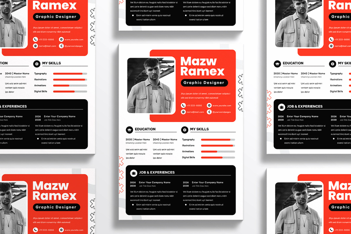 Modern Resume CV, a Resume Template by iDoodle Studio (Photo 4 of 4)