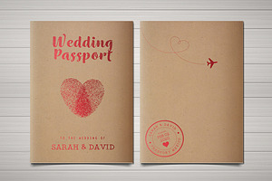 Vintage Passport Wedding Invitation