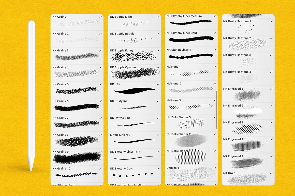 Dusty Inkers for Procreate, a Brush Add-On by Nubikini Studio & Co. (Photo 4 of 5)