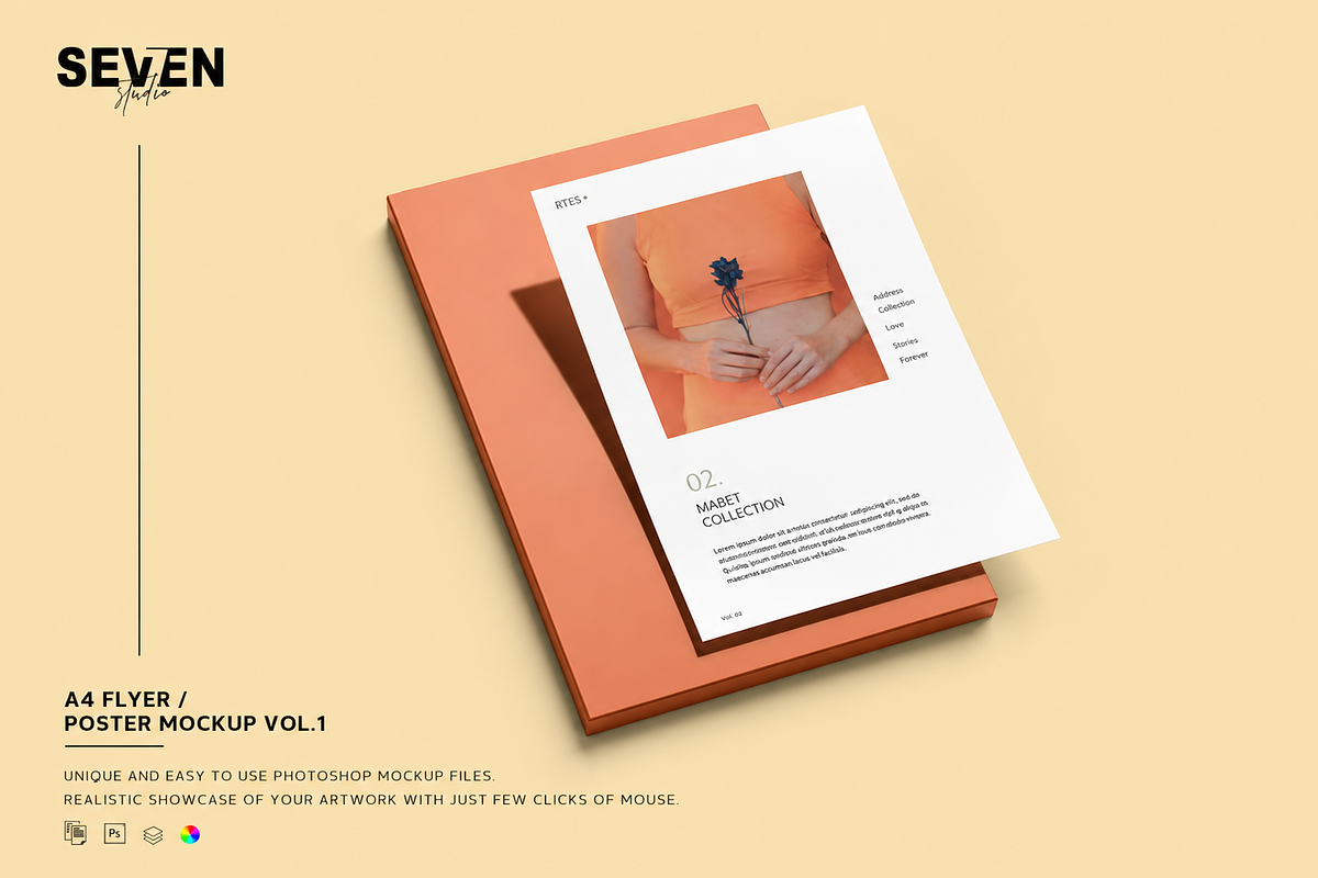A4 Flyer Mockup, an Advertising Mockup by Se٧enStudio (Photo 1 of 5)