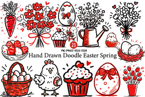 Hand Drawn Doodle Easter Spring Clip, an Illustration by Designworld