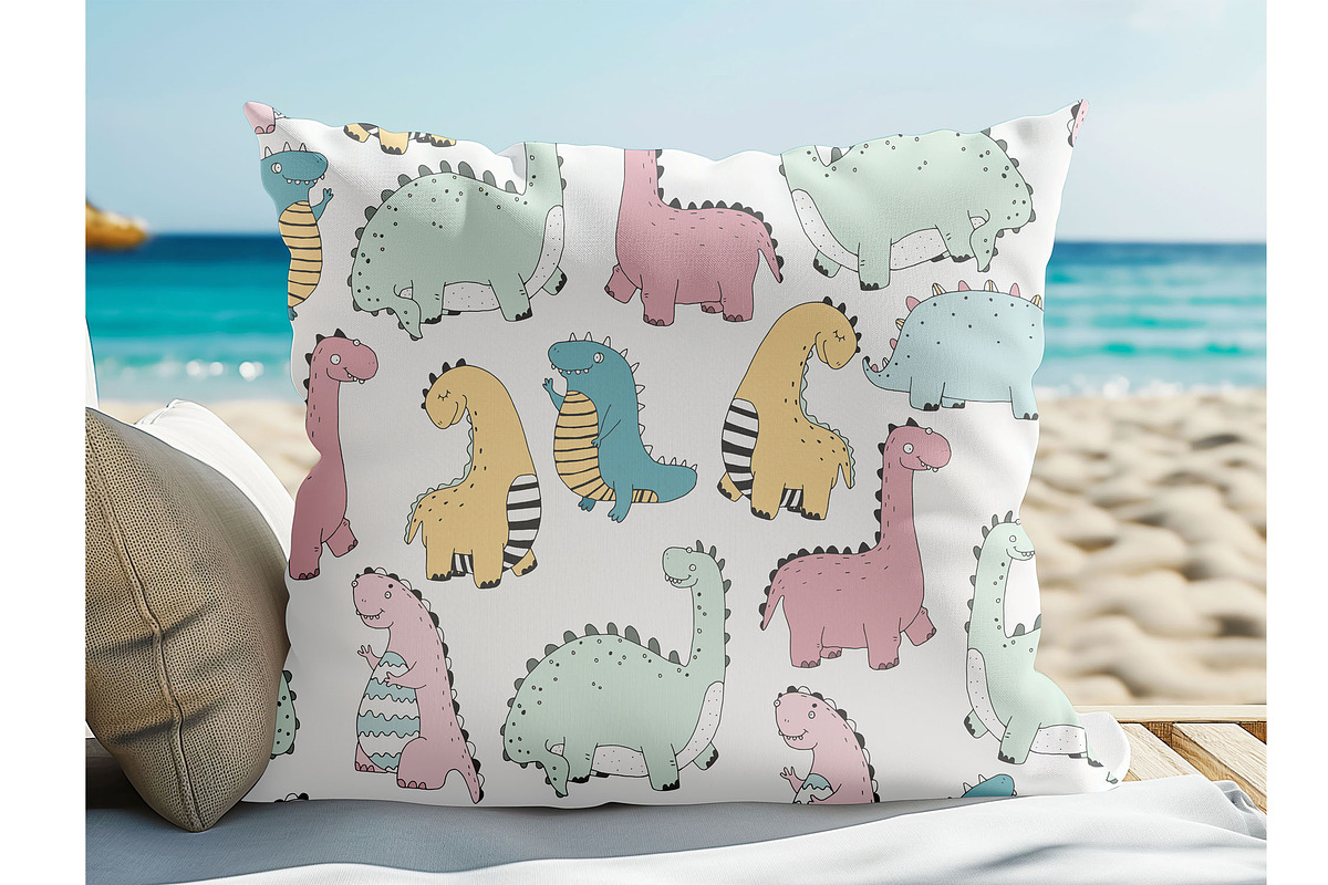 Beach Square Pillow Mockup for Canva, a Household Mockup by NoemieDesigns (Photo 7 of 8)