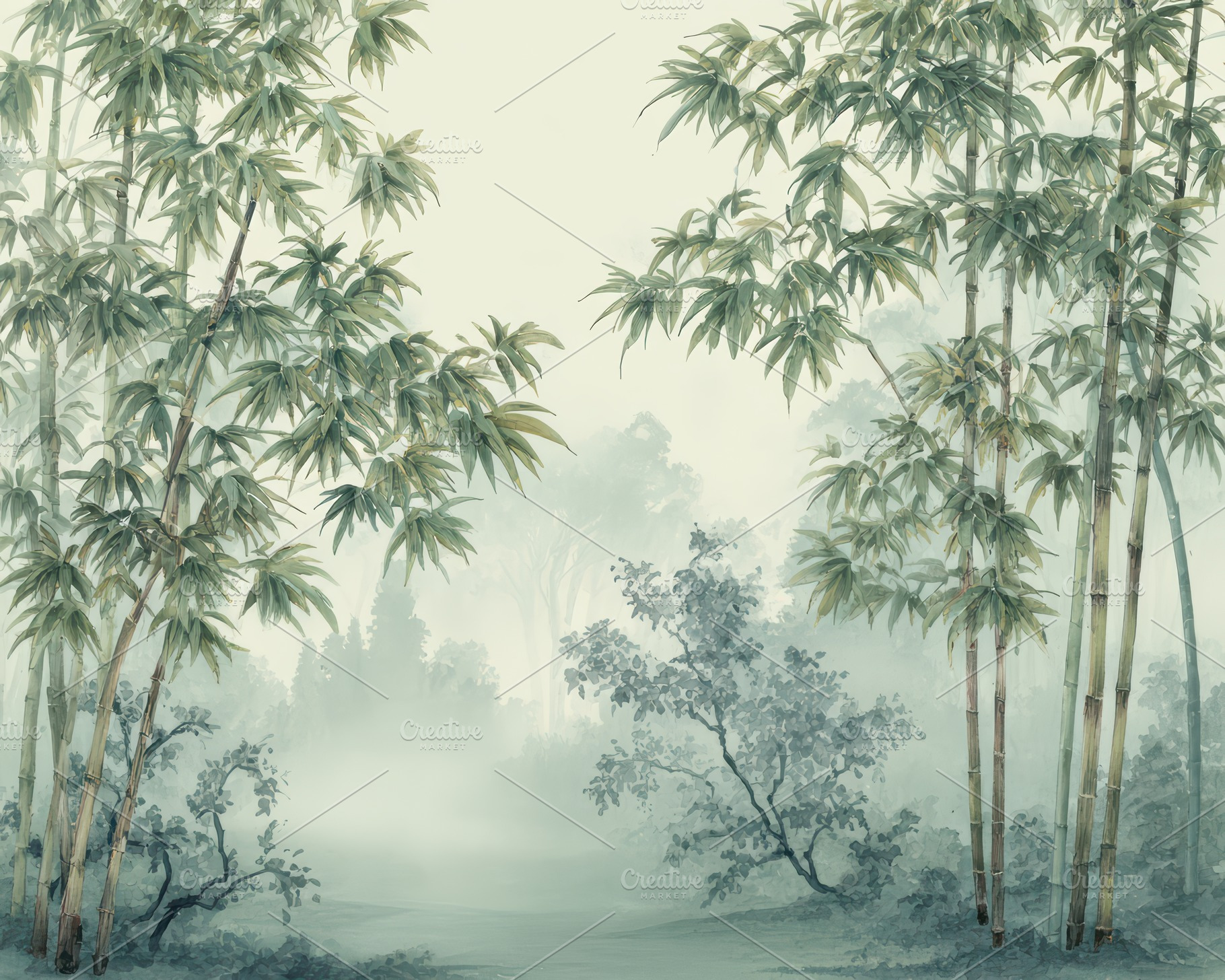 Mist-Covered Bamboo Forest Wallpaper, a Photo by Virgo Studio