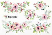 Watercolor floral design elements, an Illustration by rosypatterns (Thumbnail 2 of 10)