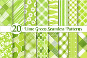 Lime Green Seamless Patterns, an Illustration by Dream Creation (Thumbnail 1 of 5)