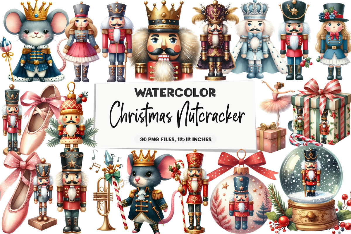 Christmas Nutcracker Clipart, an Illustration by DreamArtGraphic (Photo 1 of 6)