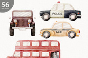 Watercolor Cars Clipart, a Transportation Illustration by TitaLivingArt (Thumbnail 3 of 11)