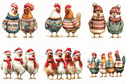 Christmas Chicken Clipart, an Illustration by OK Design (Thumbnail 5 of 5)