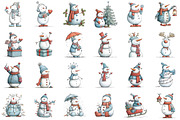 Christmas Whimsical Snowman Clipart, an Illustration by Sublimation Artist (Thumbnail 2 of 6)