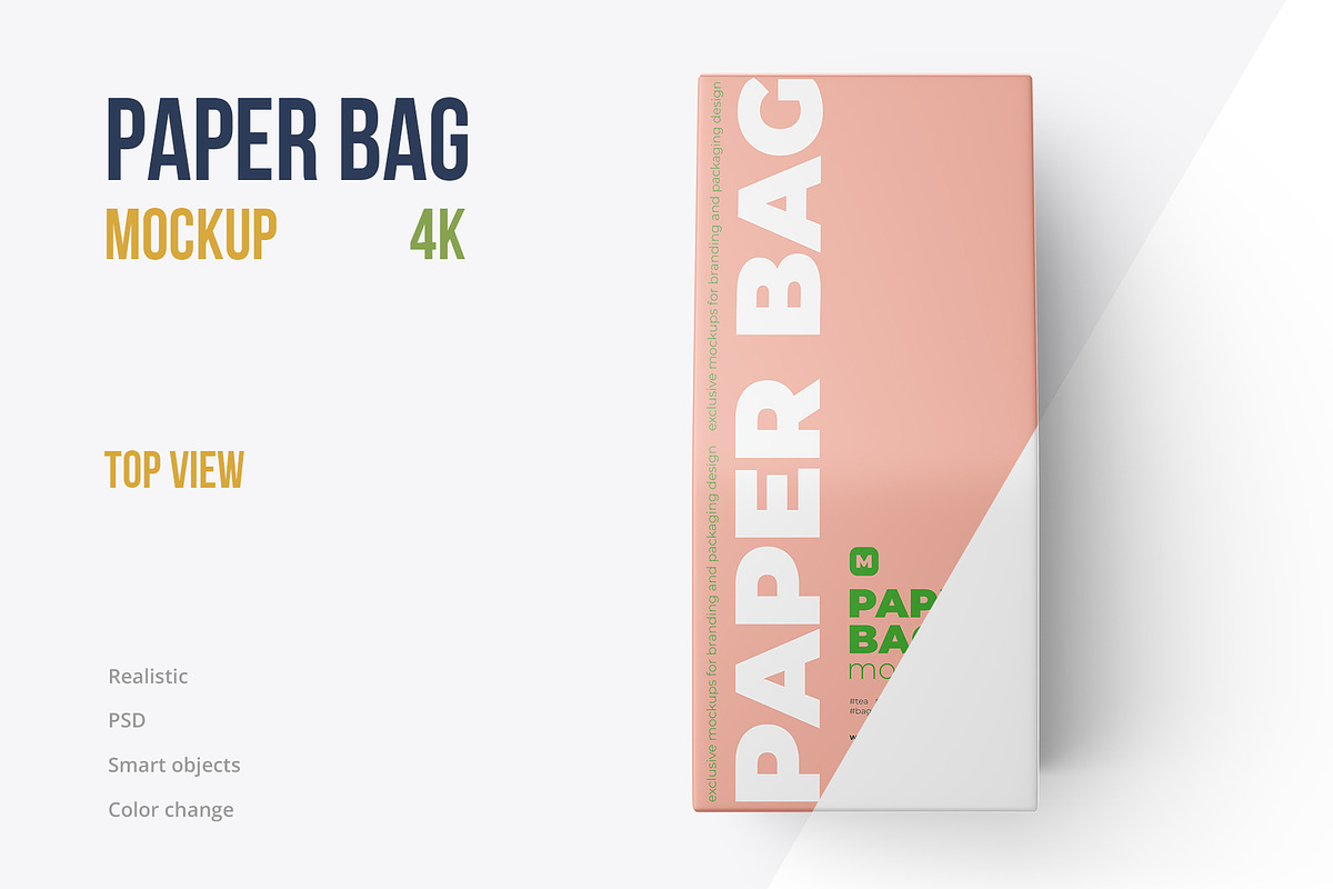 Paper Bag Mockup. Top view, a Packaging Mockup by easymock (Photo 1 of 11)