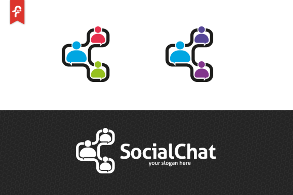 Social Chat Logo, a Branding & Logo Template by ft.studio