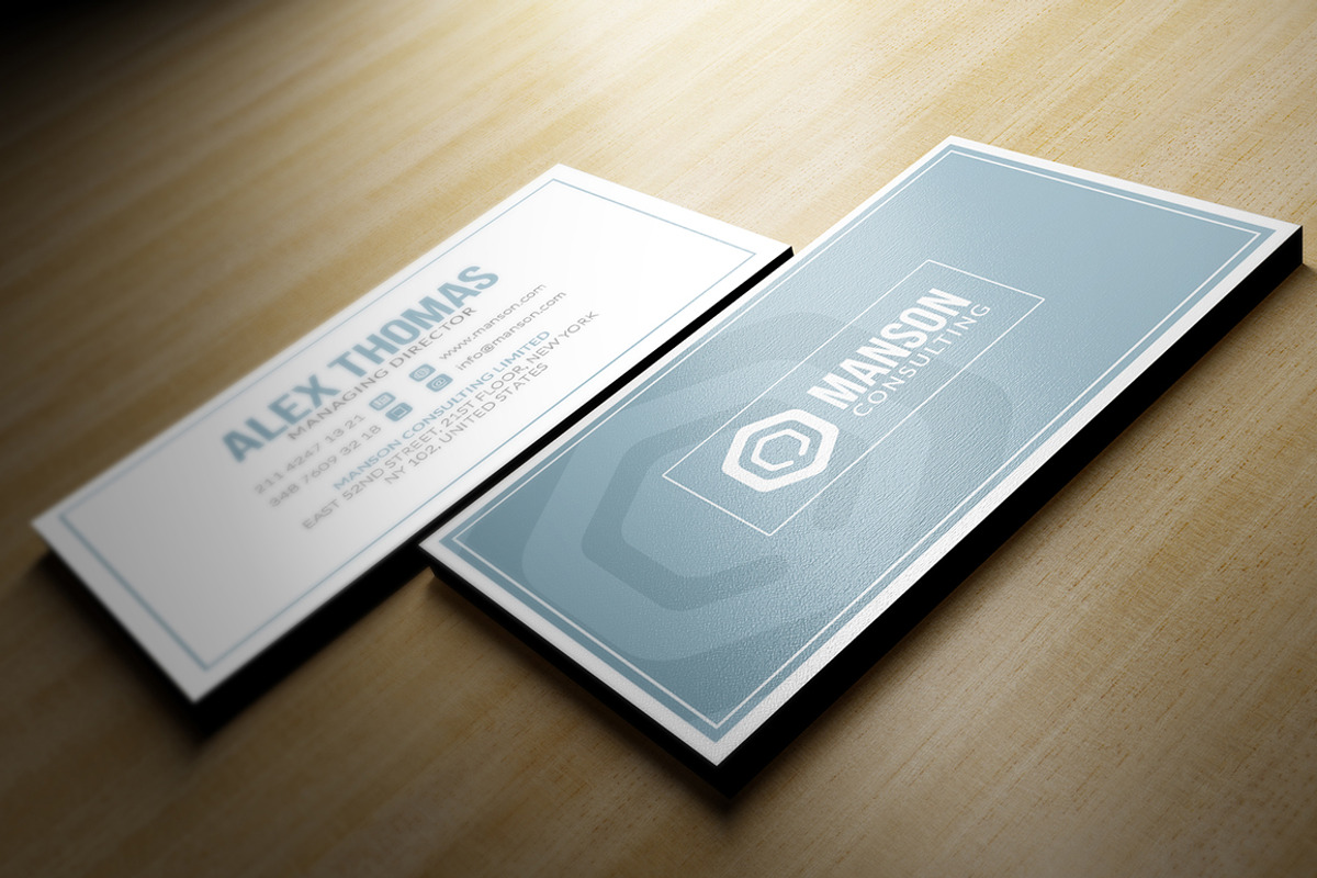Minimal Blue Business Card, a Business Card Template by Marvel (Photo 3 of 6)