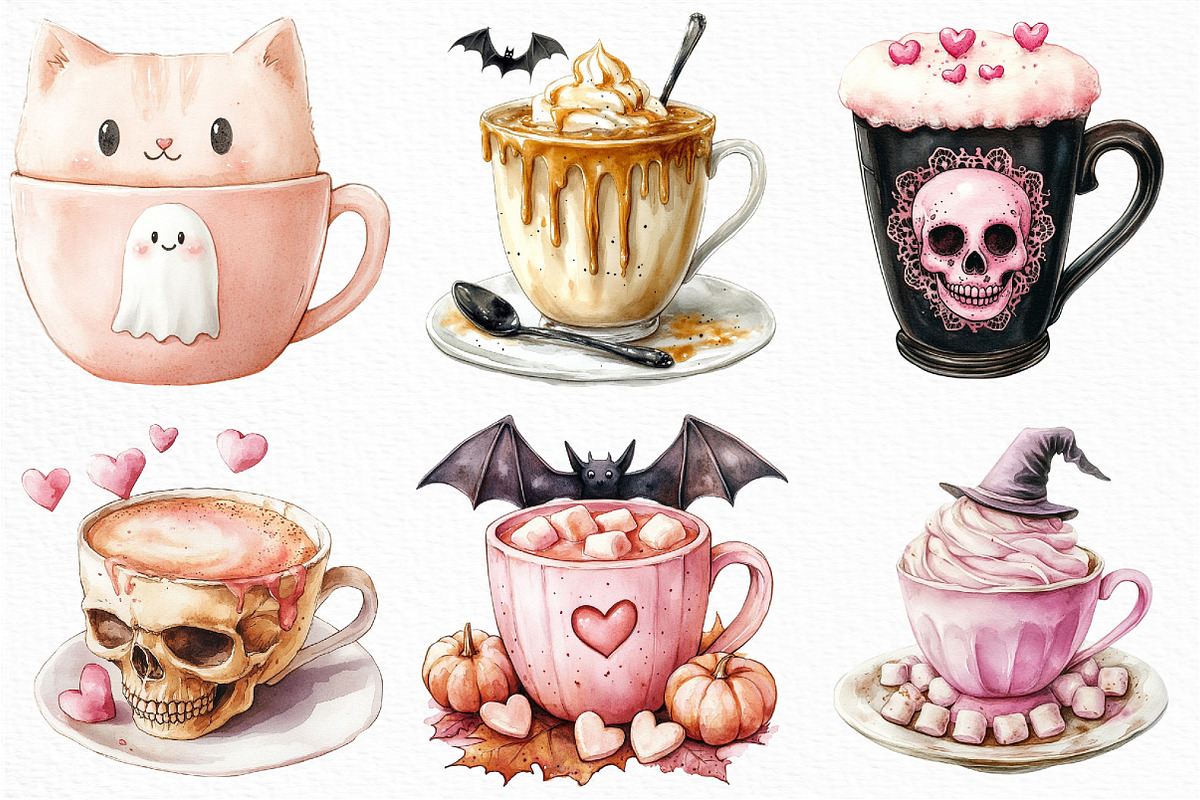 Pink Coquette Halloween Coffee PNG, an Illustration by Craft Nest (Photo 5 of 6)