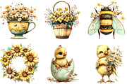 Whimsical Yellow Spring Clipart, an Illustration by Designking (Thumbnail 2 of 5)
