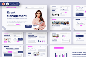 Event Management PowerPoint Template, a Presentation Template by QR Design Studio