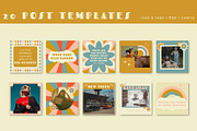 70s Retro Instagram Templates, a Social Media Template by Liseno Designs (Thumbnail 2 of 8)
