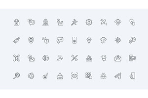 Cybersecurity encryption cctv icons, a Technology Illustration by Lemberg Vector