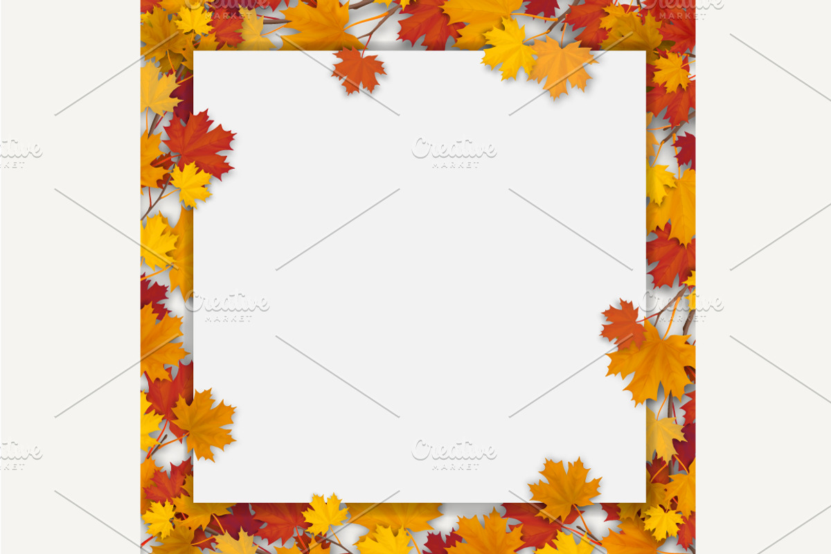 Set of maple tree leaves frames., a Decorative Illustration by belander (Photo 4 of 8)