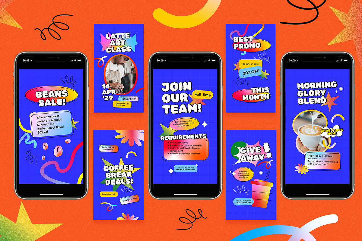 Gradient Coffee Shop Instagram Set, a Social Media Template by Aiyari Graphic (Photo 5 of 5)
