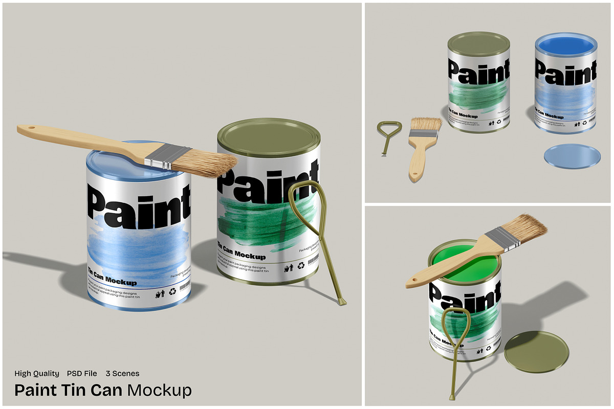 Paint Tin Can Mockup, a Packaging Mockup by Unerispace (Photo 1 of 5)